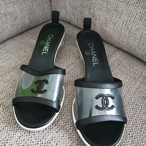 CHANEL PVC slides